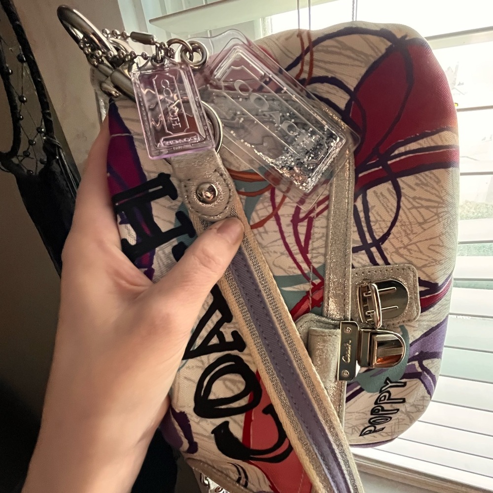 Coach Layla Poppy Metallic Hobo Crossbody - Picture 3 of 9